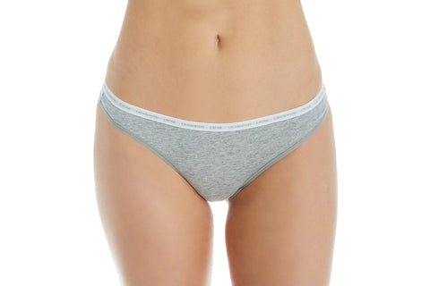 Calvin Klein Women's CK One Body Cotton Thong (Grey, Size XS)