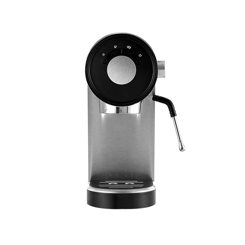 Devanti Espresso Machine 20 Bar Pressure, 0.9L Water Tank, Milk Frother, Silver - SuperSaverAU - view 3