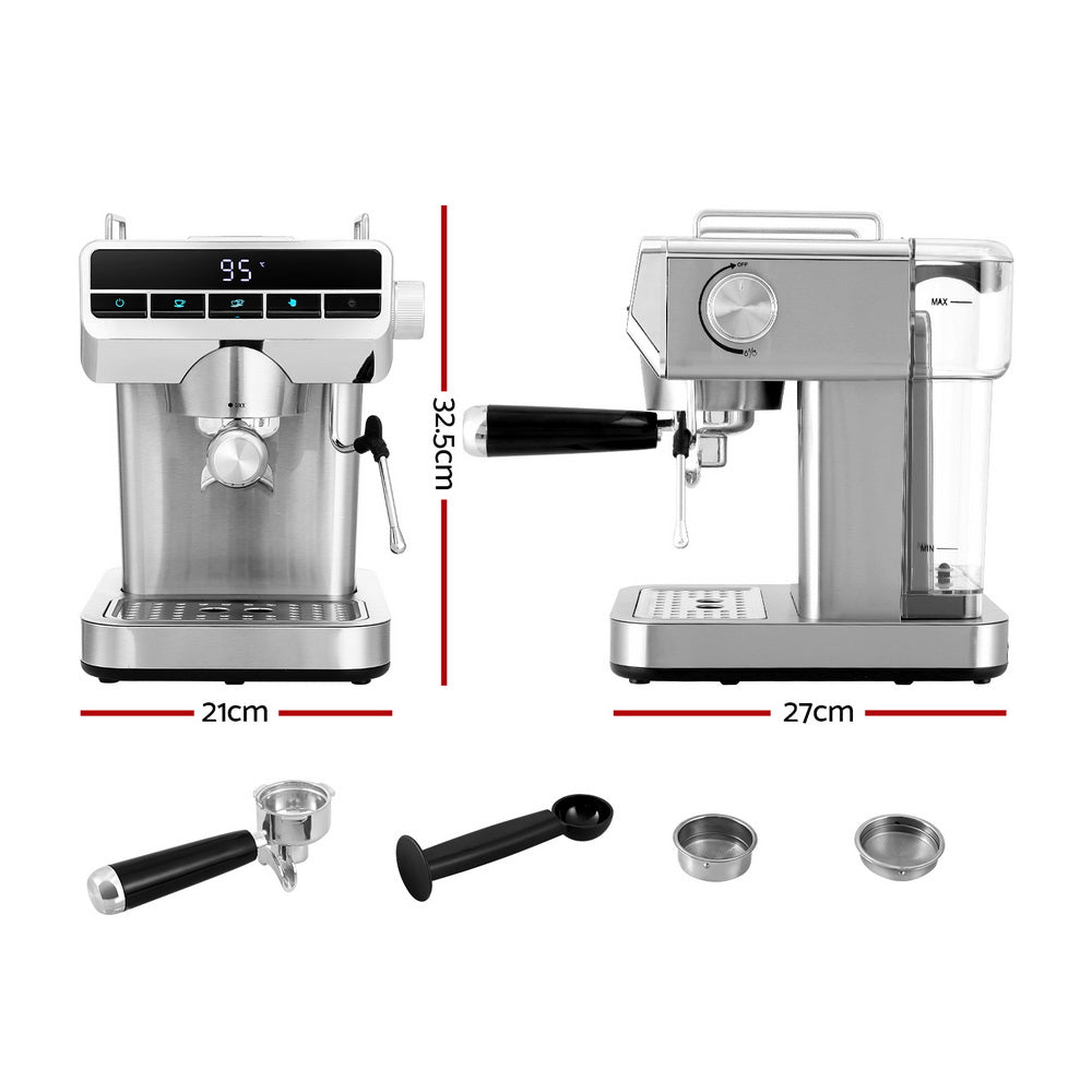 Devanti 20 Bar Coffee Machine Espresso Cafe Maker - SuperSaverAU - view 2