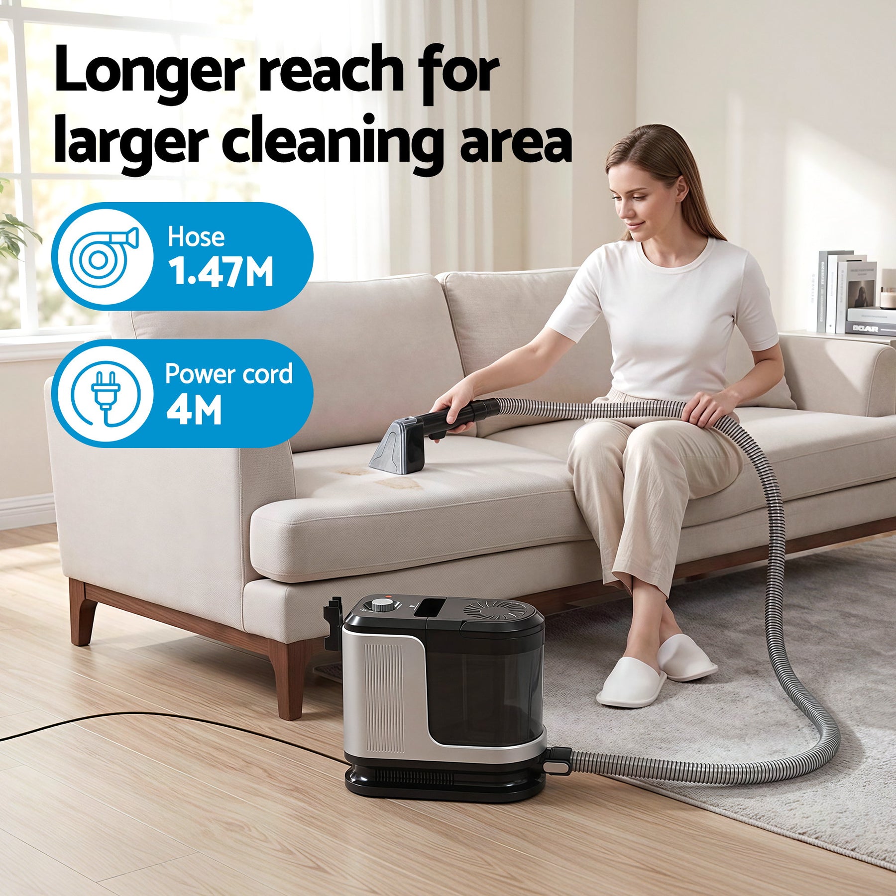 Devanti Carpet Washer Vacuum Cleaner 600W 13kpa Hose Self-Cleaning Function - SuperSaverAU - view 6
