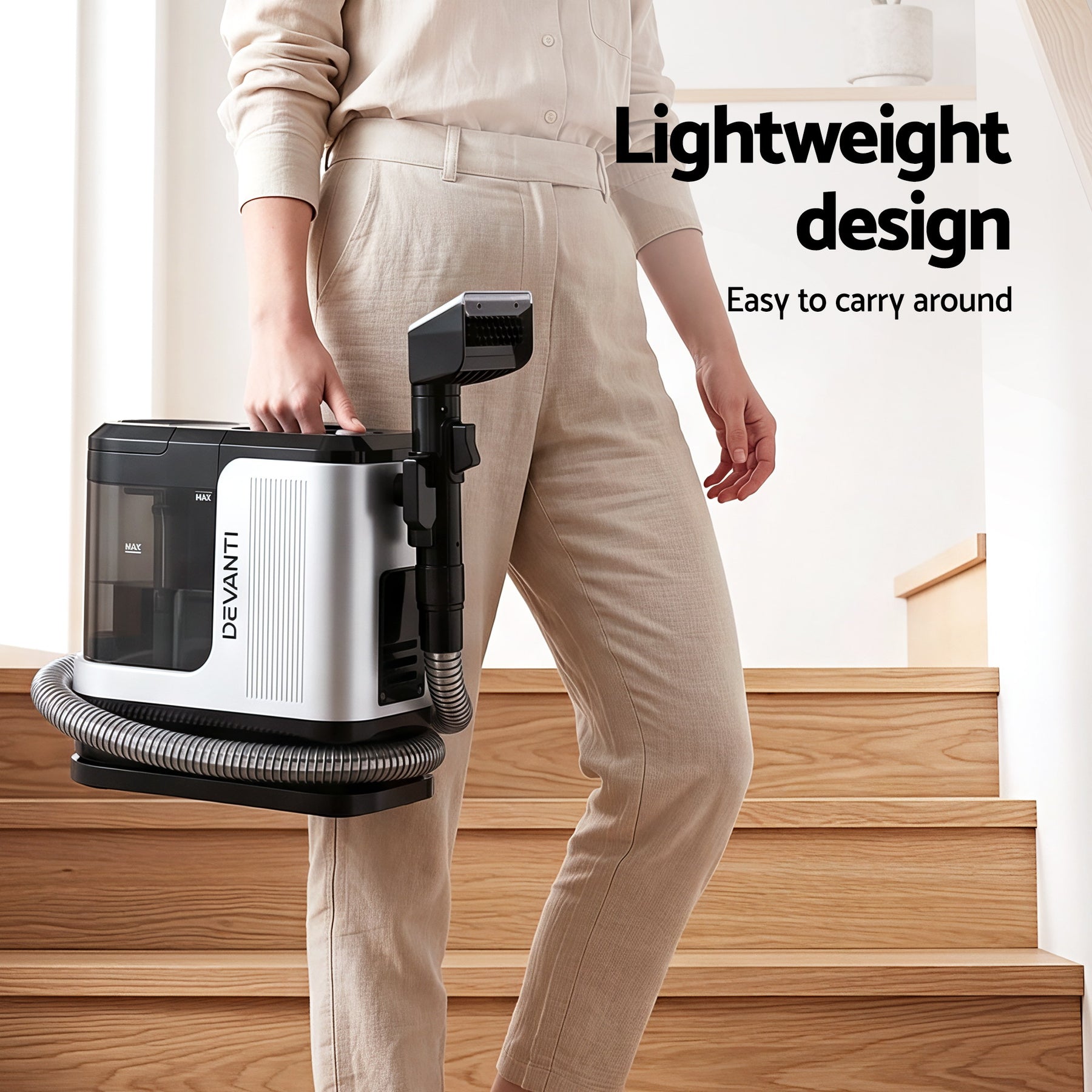 Devanti Carpet Washer Vacuum Cleaner 600W 13kpa Hose Self-Cleaning Function - SuperSaverAU - view 9