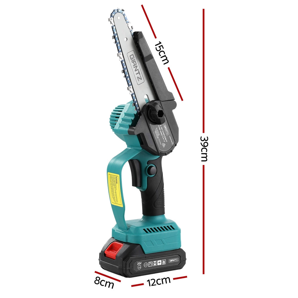 Giantz 6" Mini Cordless Electric Chainsaw Rechargeable Wood Cutter - SuperSaverAU - view 2