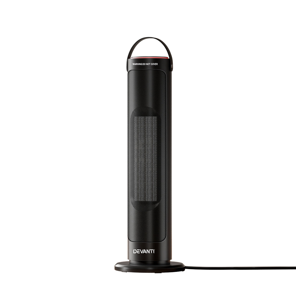 Devanti 2000W Ceramic Tower Heater with Remote - Black