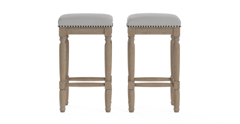 Brosa Clovis Set of 2 Counter Stools (Cloud Grey, 65cm)