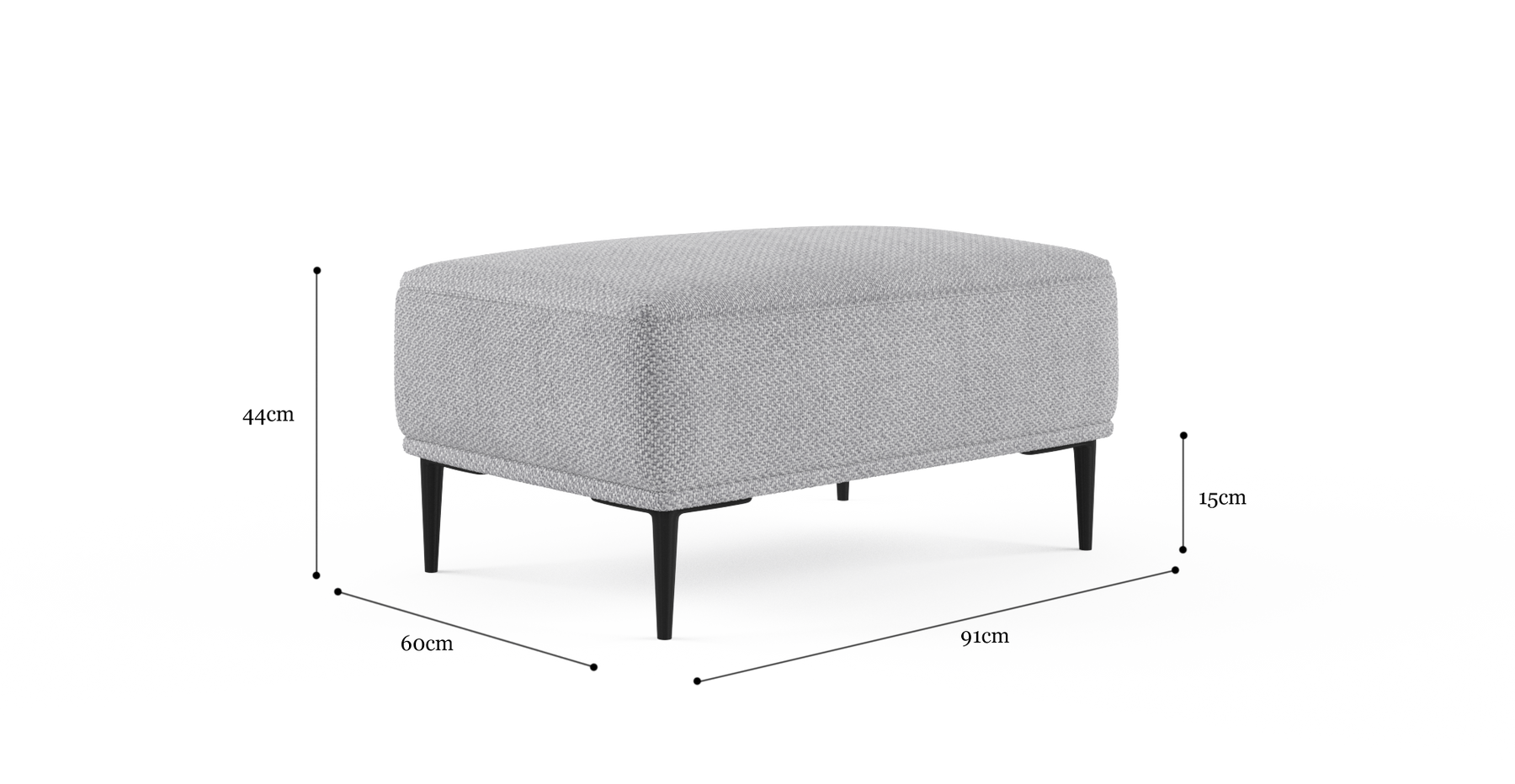 Brosa Como Ottoman (Gainsboro Grey)
