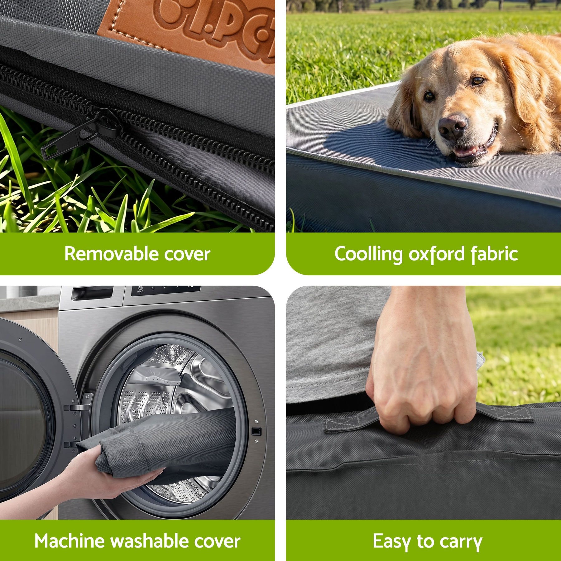 i.Pet Large Orthopedic Dog Bed with Egg Crate Foam - Grey