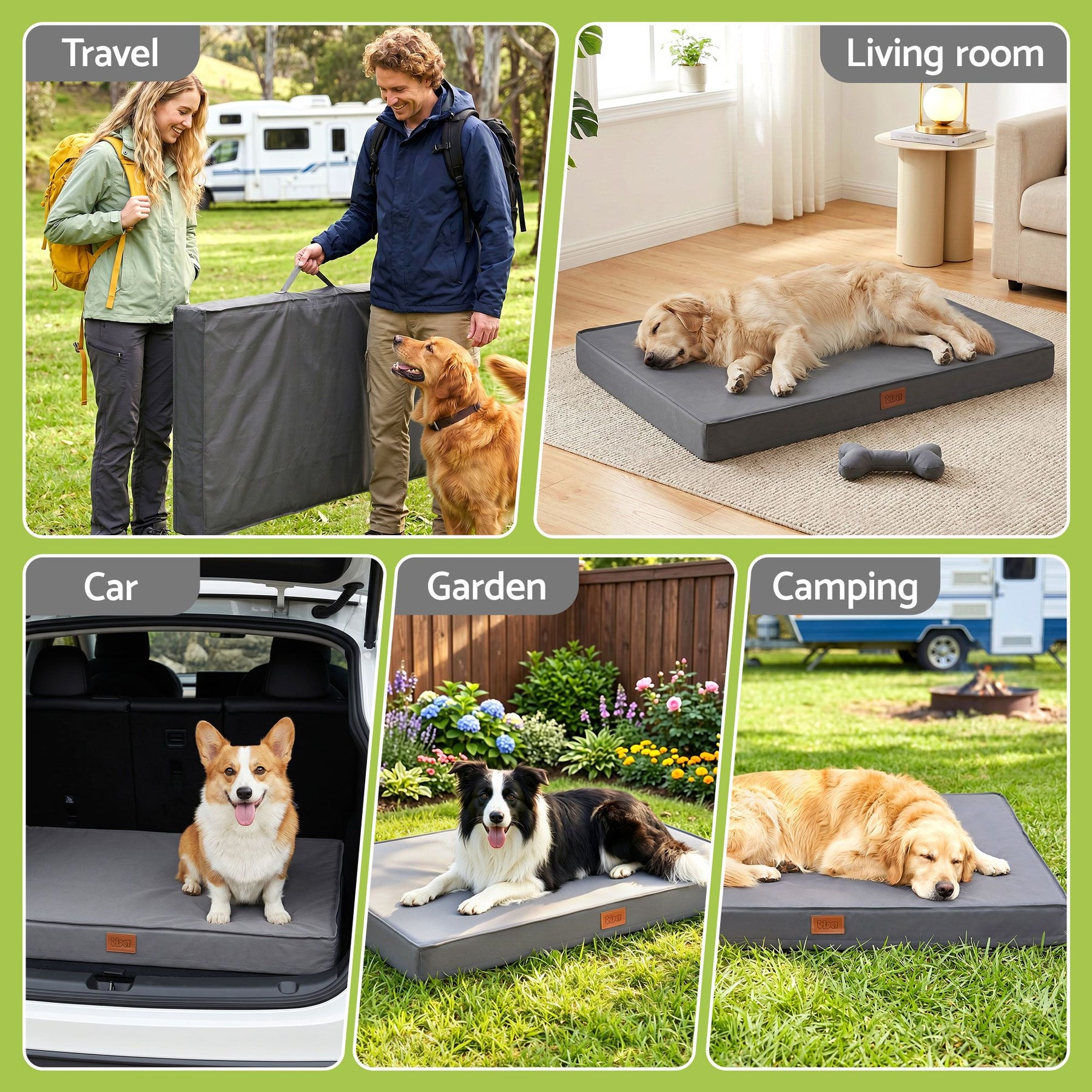 i.Pet Large Orthopedic Dog Bed with Egg Crate Foam - Grey