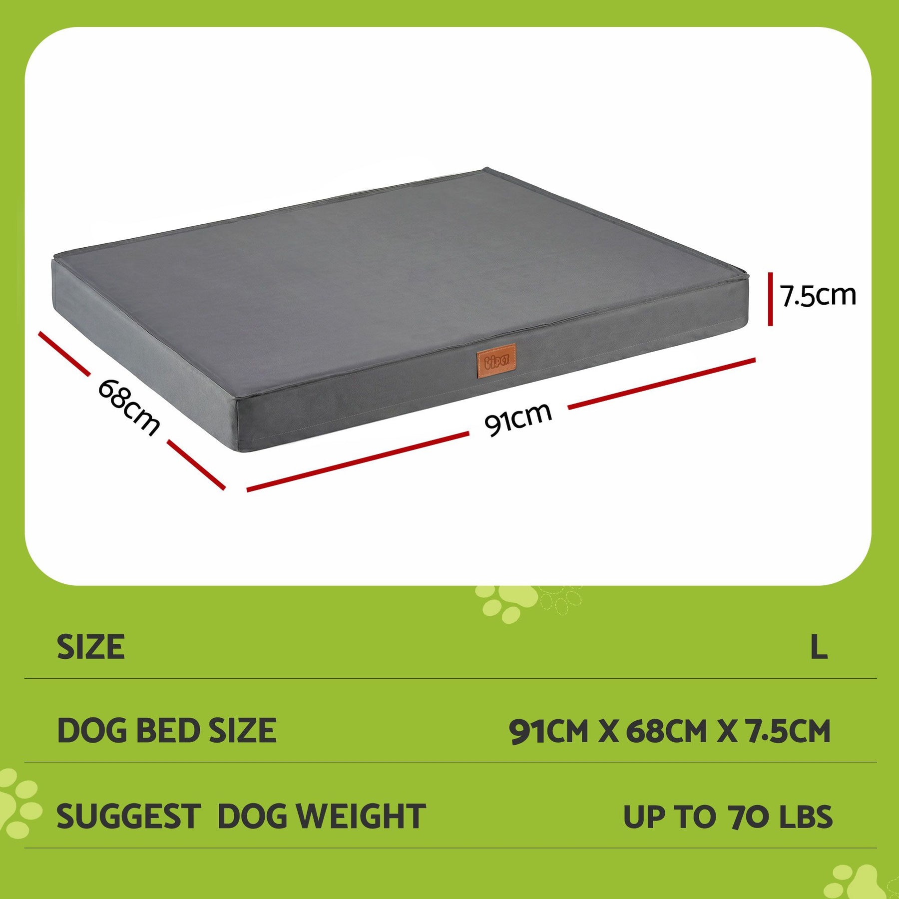 i.Pet Large Orthopedic Dog Bed with Egg Crate Foam - Grey