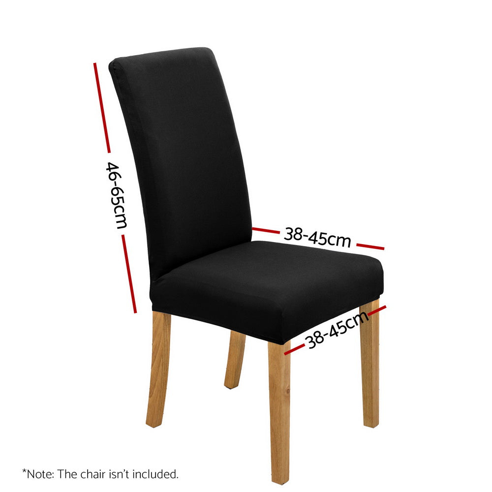 Artiss Dining Chair Covers - 6-Pack Stretchable Black - SuperSaverAU - view 2