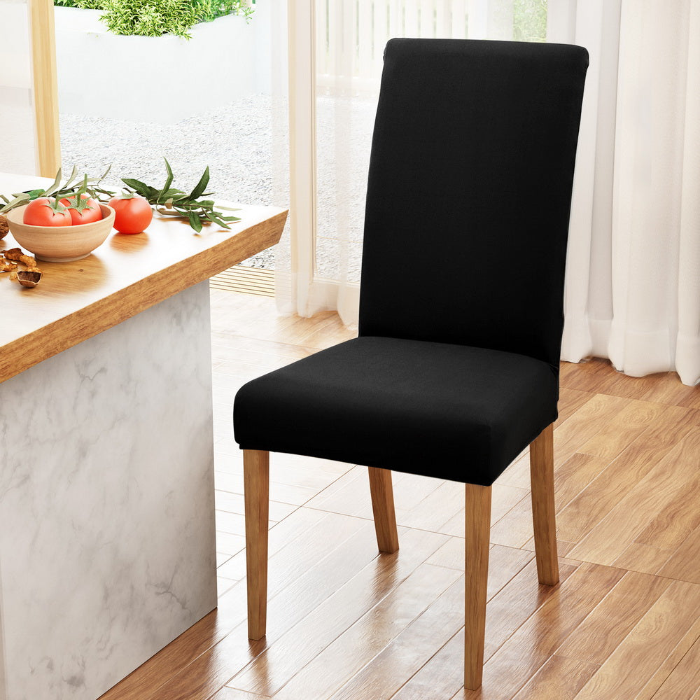 Artiss Dining Chair Covers - 6-Pack Stretchable Black - SuperSaverAU - view 5