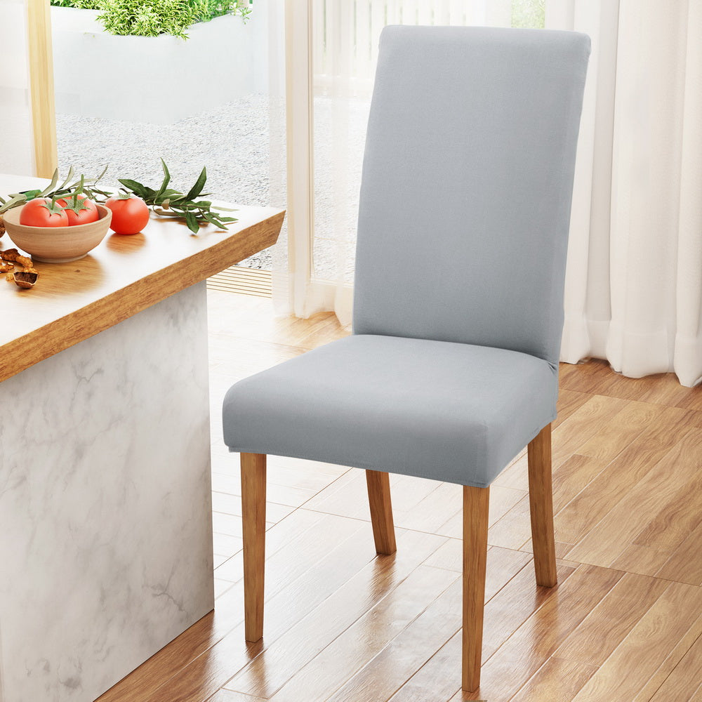 Artiss 6x Dining Chair Covers Spandex Stretch Grey Slipcovers - SuperSaverAU - view 7
