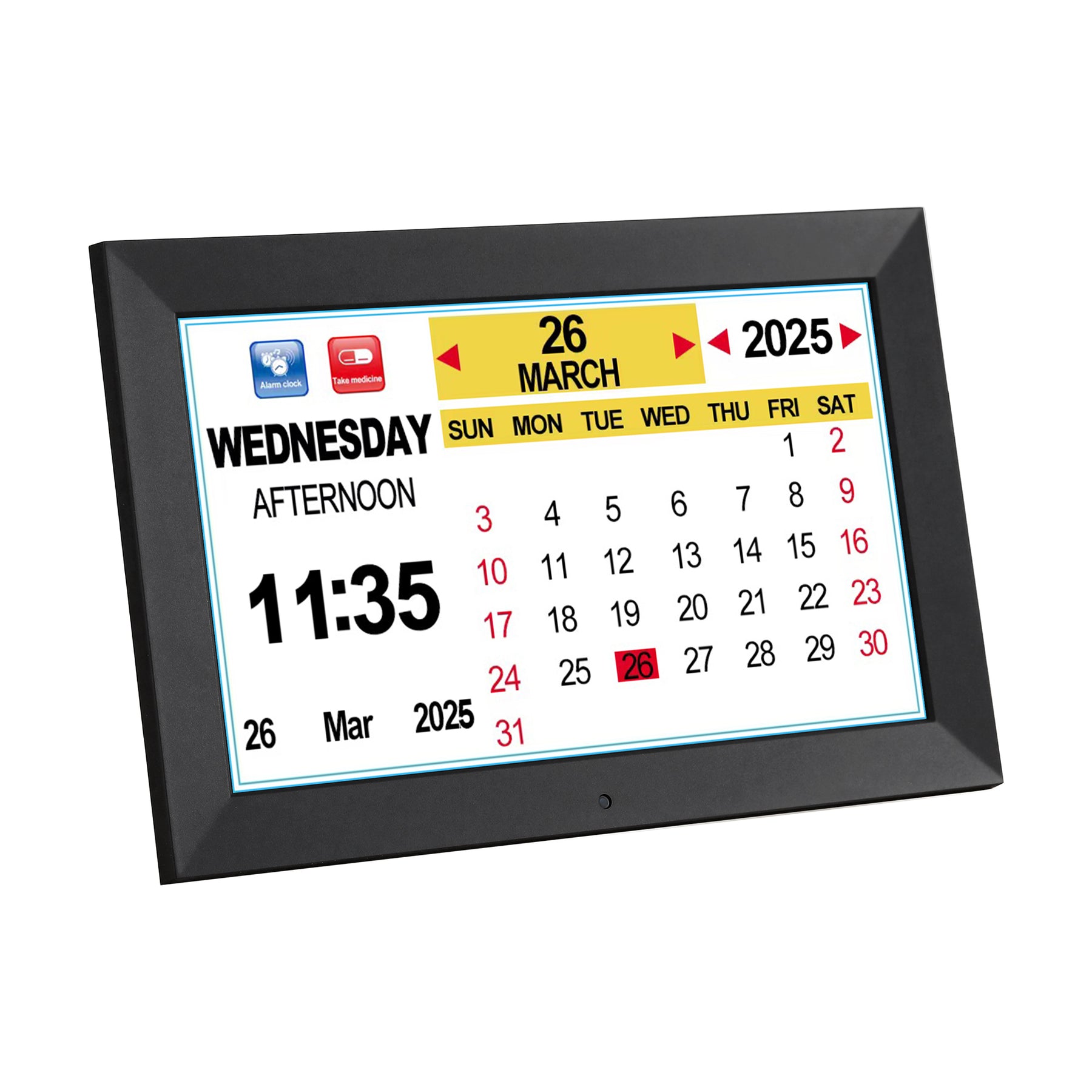 Artiss 10-inch Digital Day Clock with Alarms, Reminders, Photo Frame, Black - SuperSaverAU - view 2