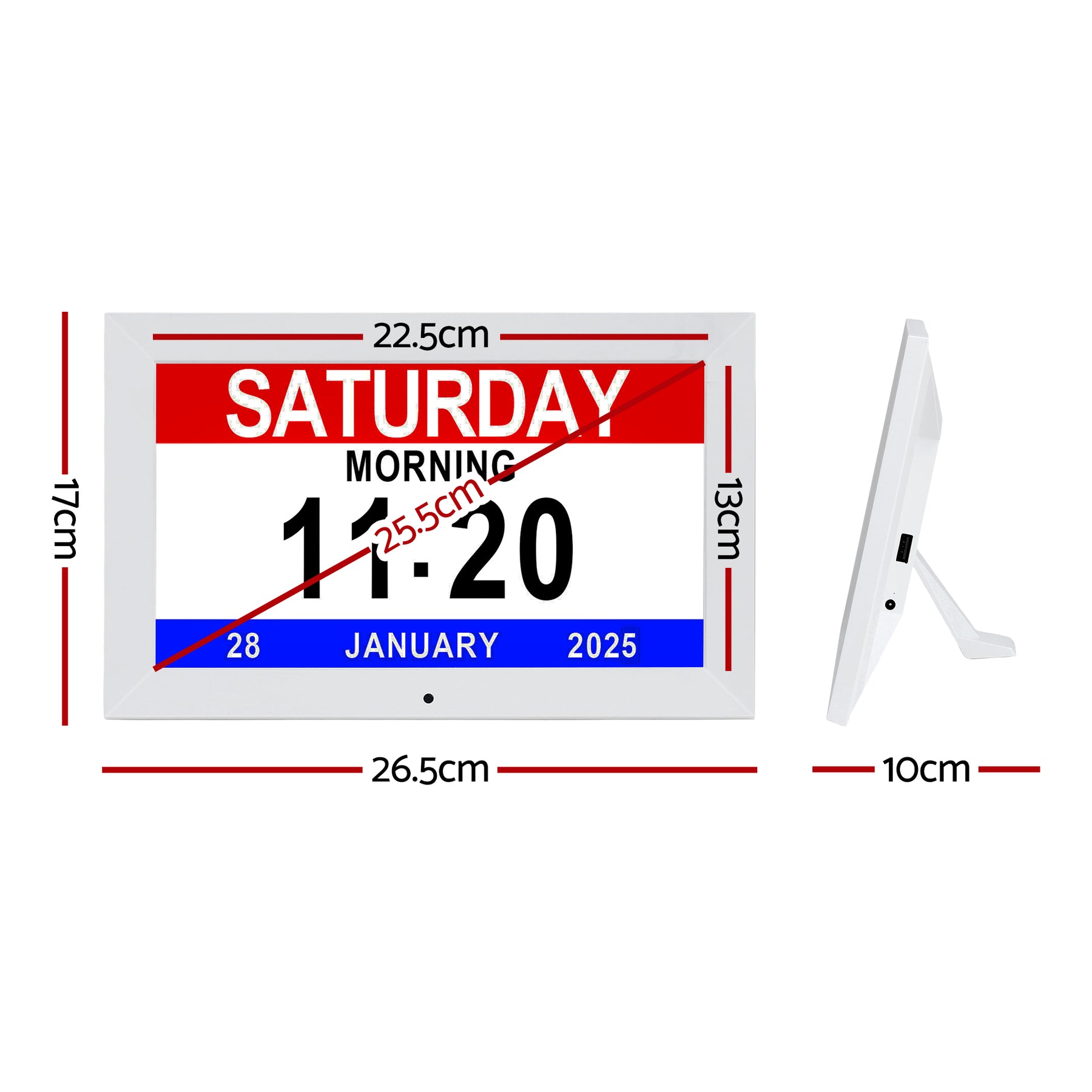 Artiss 10-inch Digital Day Clock with Alarms, Reminders & Photo Frame - SuperSaverAU - view 3