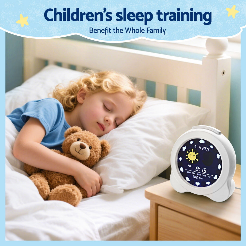 Artiss 3.8" Digital Day Clock with Dual Alarm, Nature Sounds, Calendar, White - SuperSaverAU - view 3