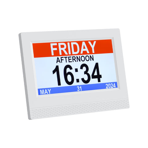 Artiss 7" Digital Day Clock with LCD Display, 21 Alarms, Photo Frame, Remote Control - SuperSaverAU - view 1