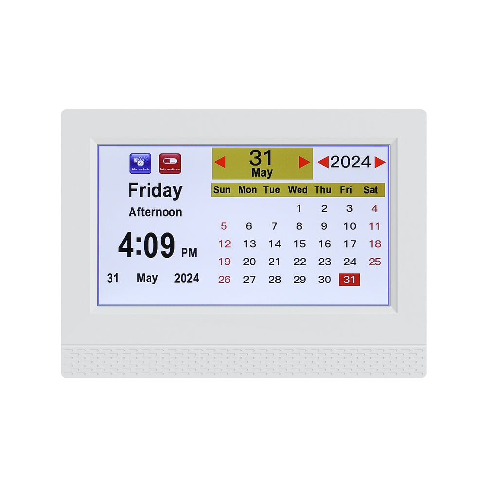Artiss 7" Digital Day Clock with LCD Display, 21 Alarms, Photo Frame, Remote Control - SuperSaverAU - view 3