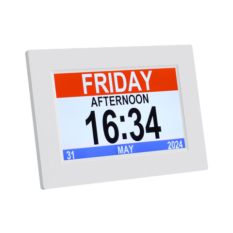Artiss 8" Digital Day Clock with LCD Display, 21 Alarms, Photo Frame, Remote - SuperSaverAU - view 1
