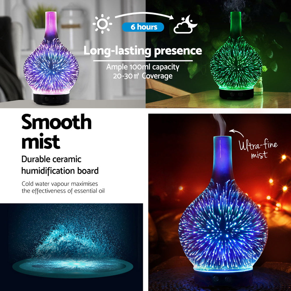 Devanti Ultrasonic Aroma Diffuser with 3D Light