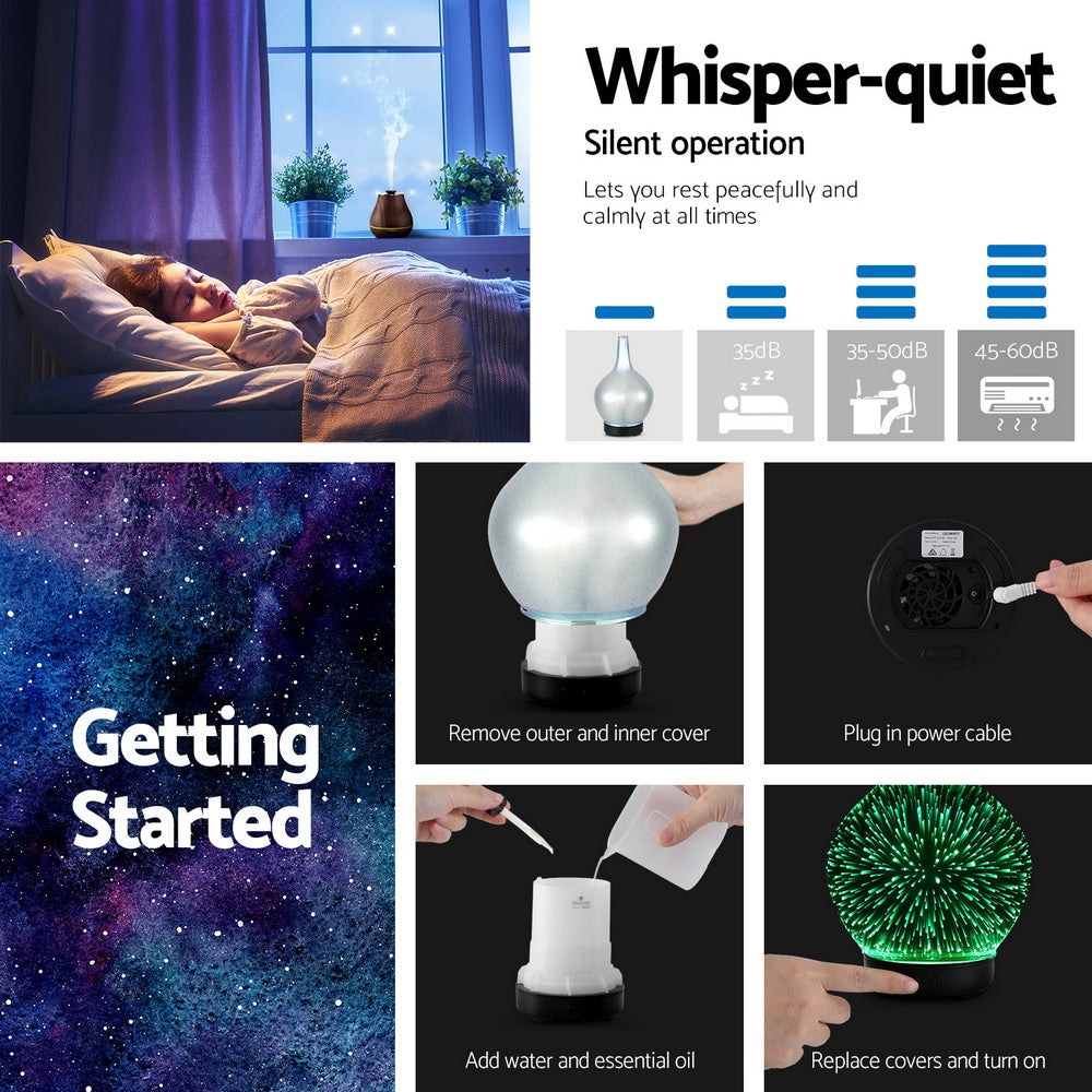 Devanti Ultrasonic Aroma Diffuser with 3D Light