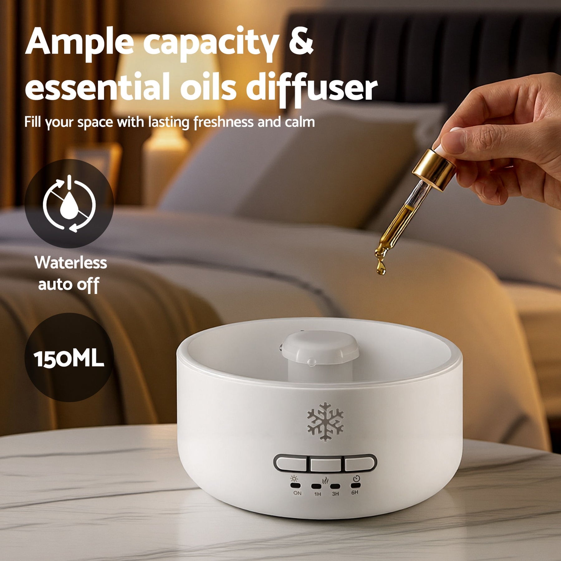 Devanti 150ml Salt Lamp Aroma Diffuser with 14 LED Colours
