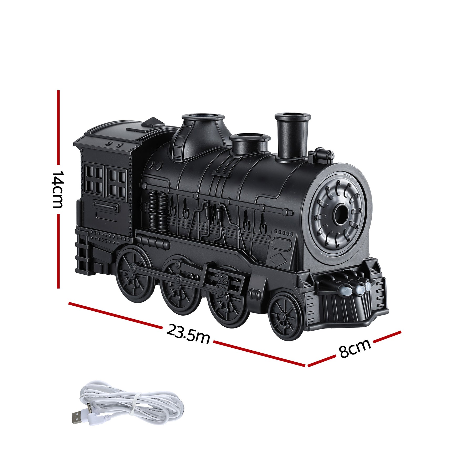 Devanti Train Aroma Diffuser 300ml with Smoke Ring LED Timer