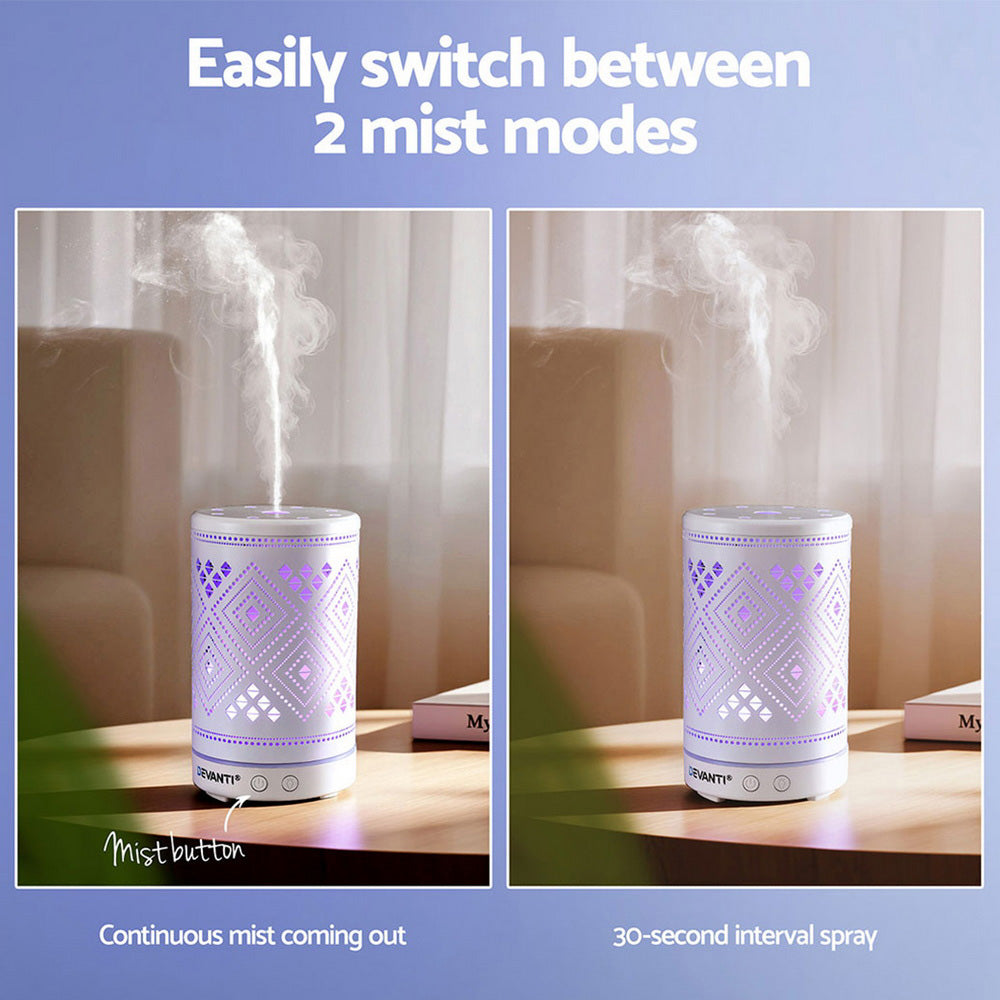 Devanti Ultrasonic Aroma Diffuser 100ml, 4-in-1 Humidifier & LED Night Light - SuperSaverAU - view 5