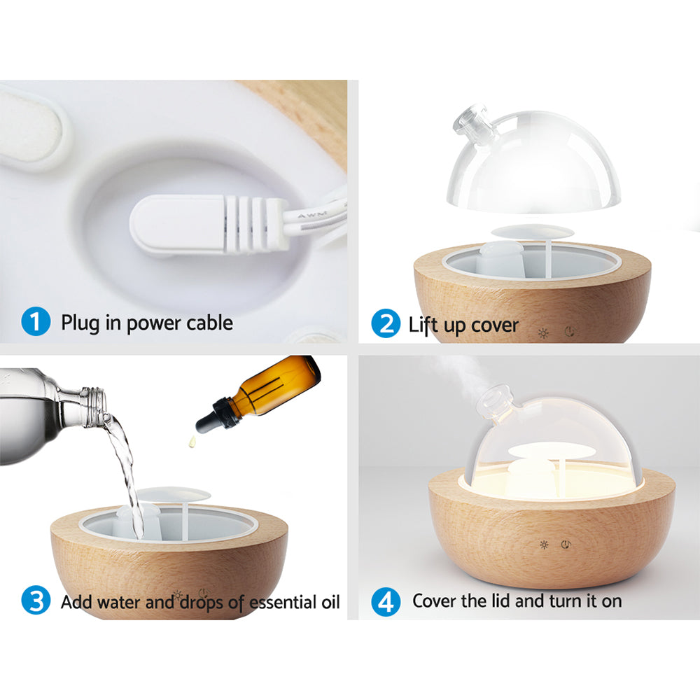 Devanti Aroma Diffuser 200ml - Ultrasonic, 4-in-1, 7-Colour LED Night Light - SuperSaverAU - view 7