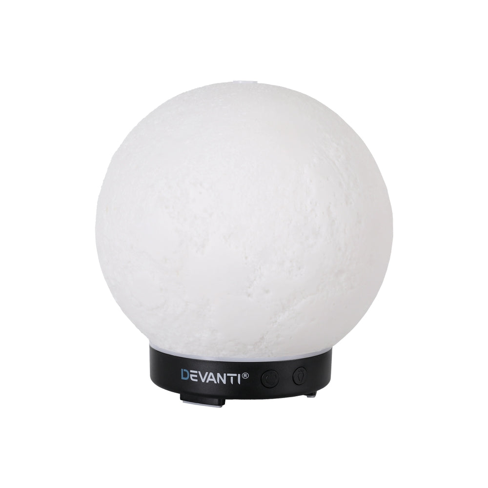 Devanti Aroma Diffuser 200ml Ultrasonic Moon Lamp with 7-Colour LED Night Light - SuperSaverAU - view 2