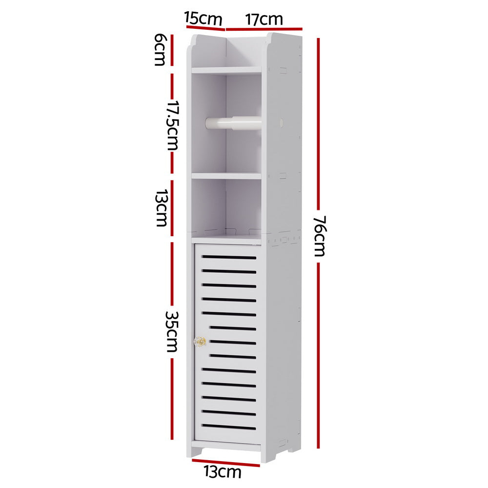 Artiss White Bathroom Cabinet - 3-Tier Toilet Roll Holder Organizer - SuperSaverAU - view 4