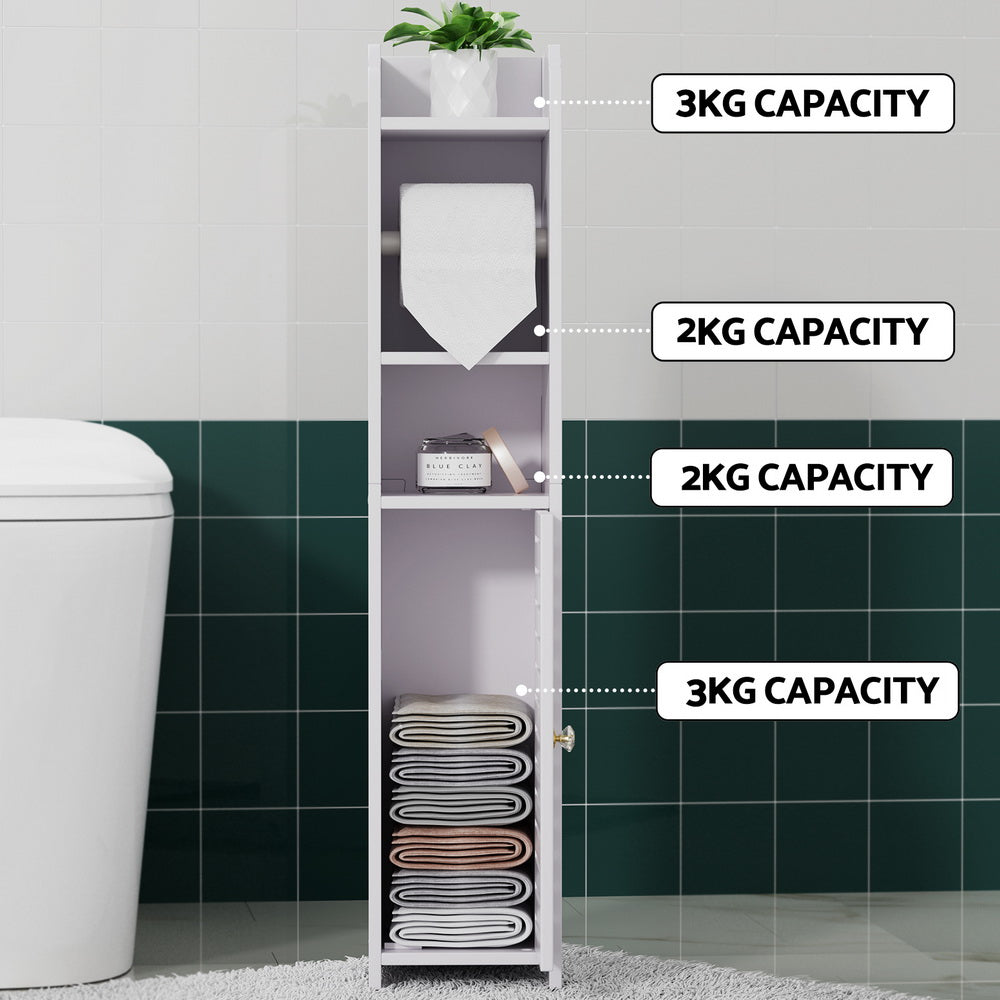 Artiss White Bathroom Cabinet - 3-Tier Toilet Roll Holder Organizer - SuperSaverAU - view 6