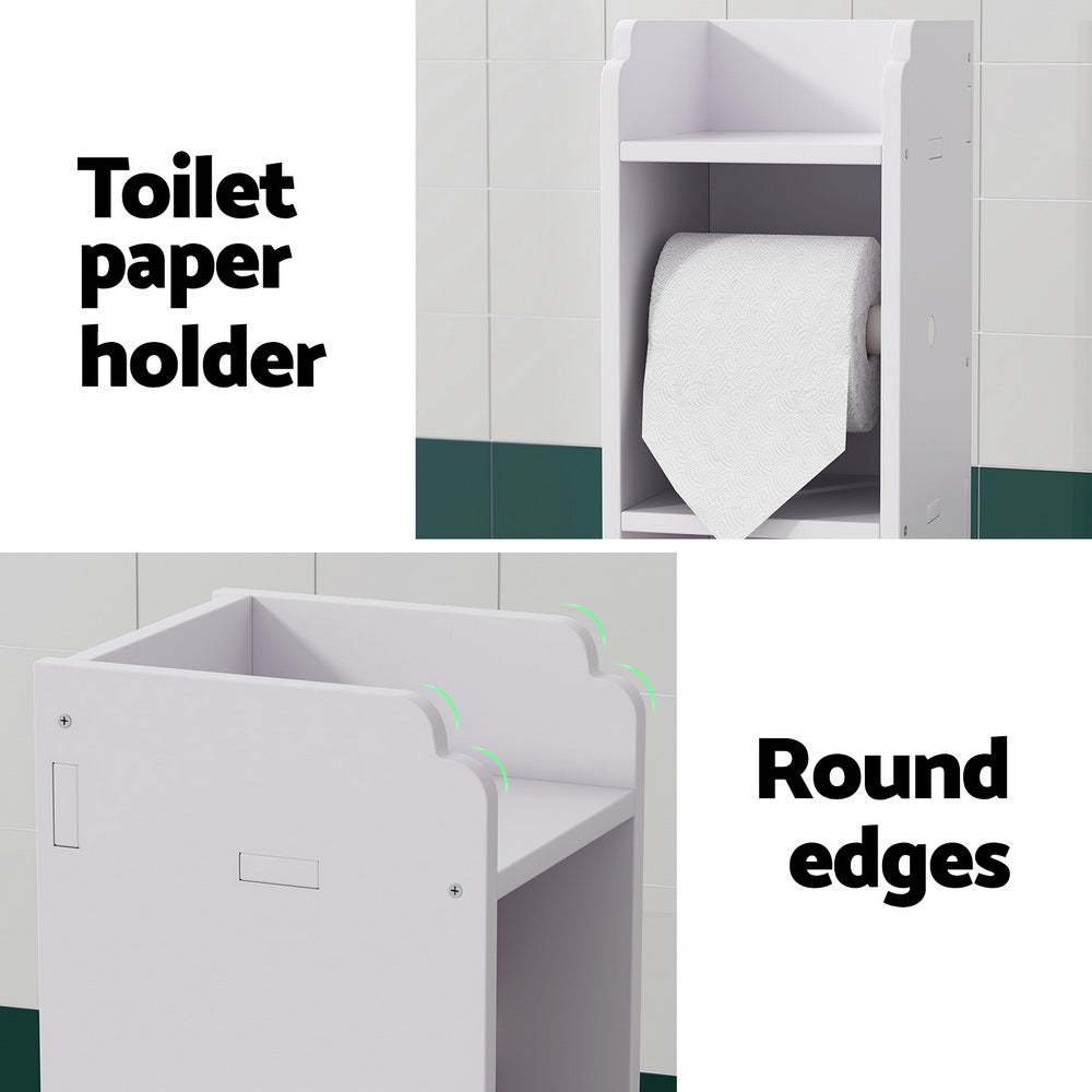 Artiss White Bathroom Cabinet - 3-Tier Toilet Roll Holder Organizer - SuperSaverAU - view 8