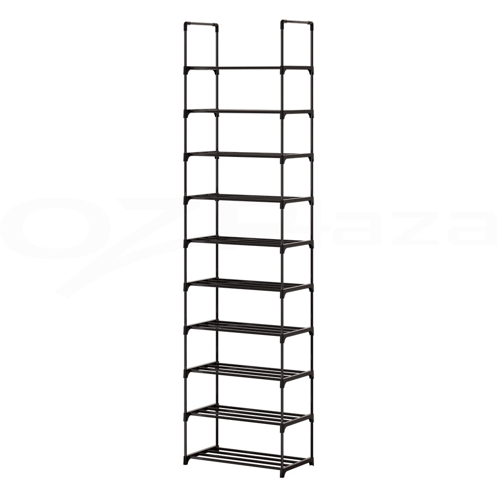 Artiss 10-Tier Stackable Shoe Rack Black - SuperSaverAU - view 3