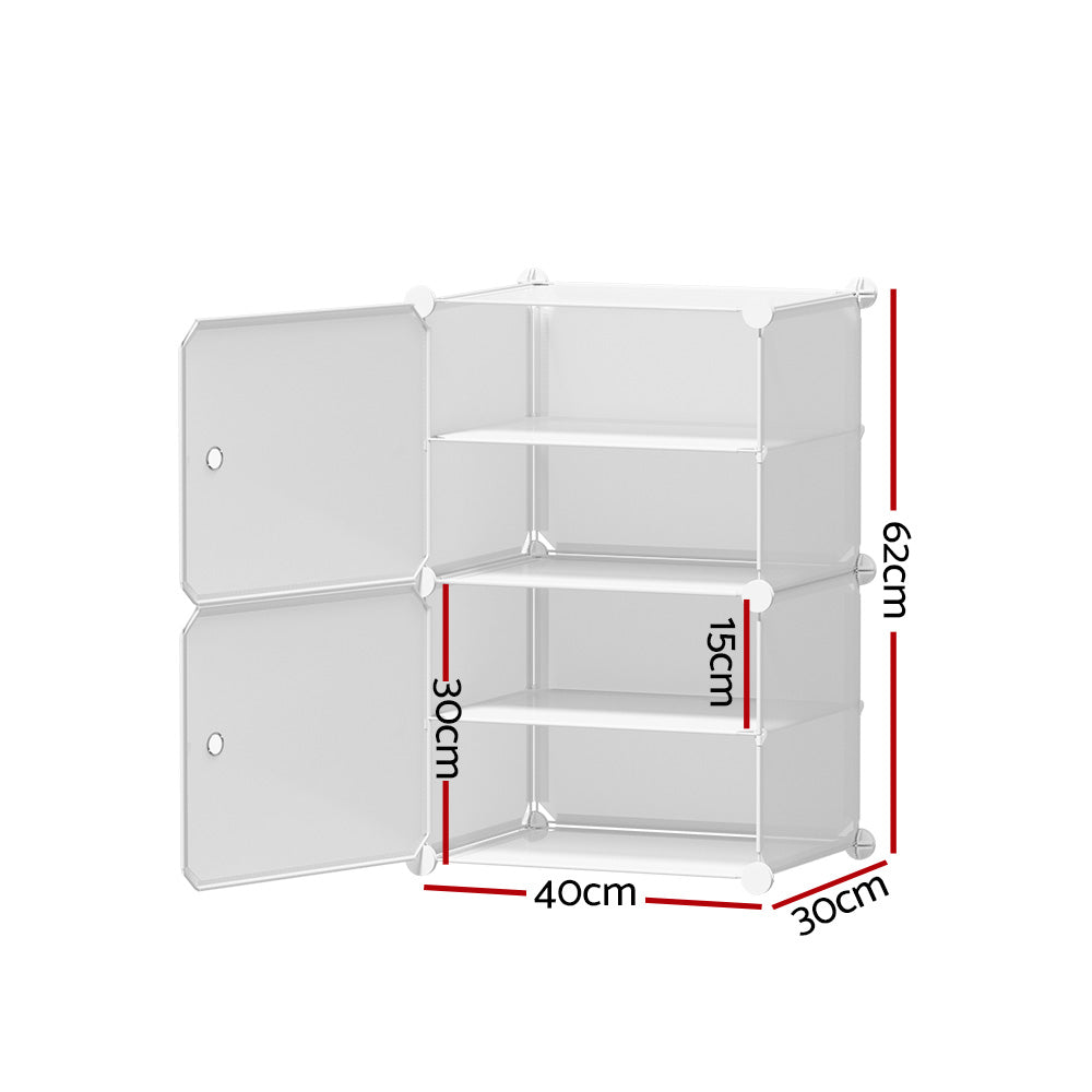 Artiss Shoe Cabinet 2 Cube Storage, Eco-Friendly, Water-Resistant, 40x30x62cm - SuperSaverAU - view 4