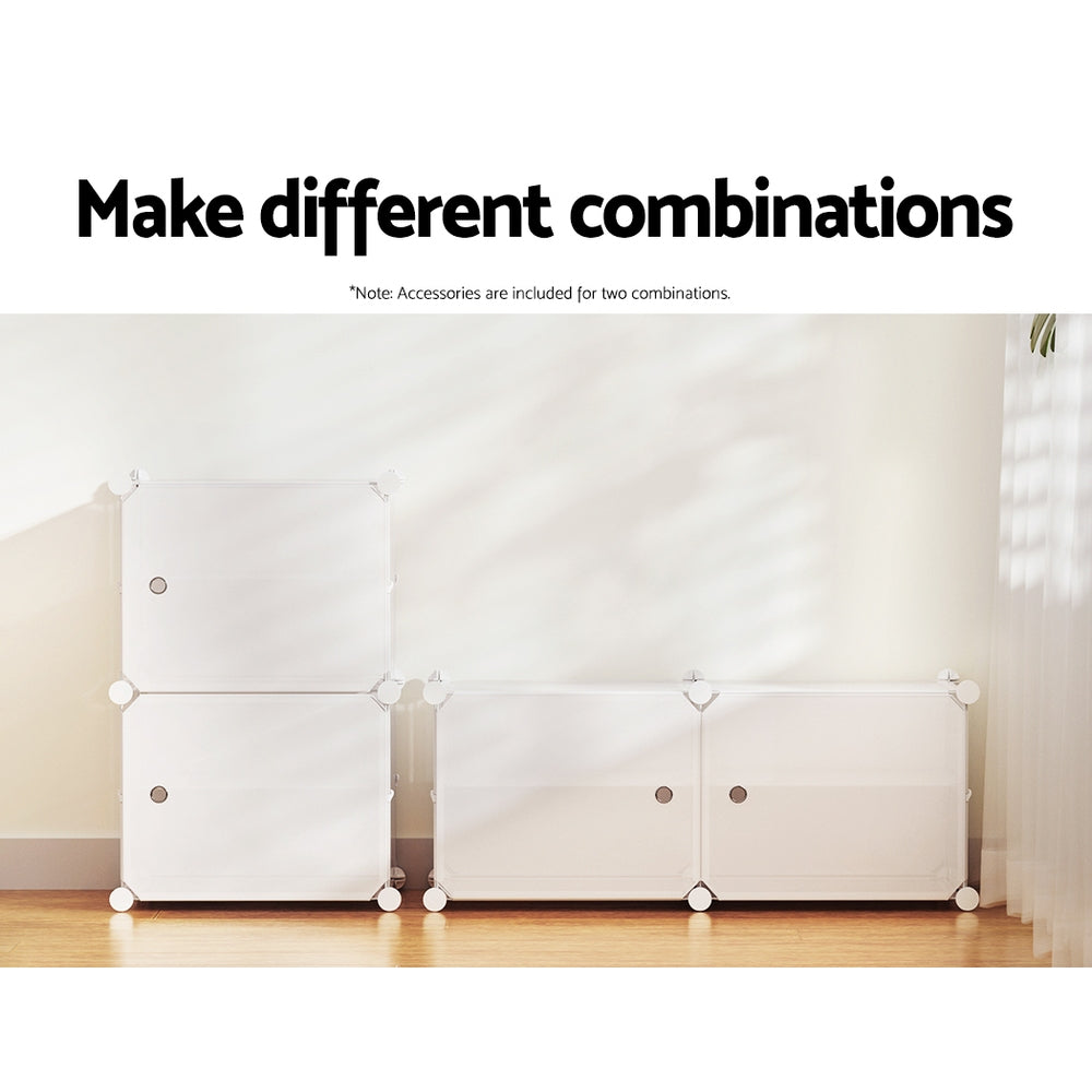 Artiss Shoe Cabinet 2 Cube Storage, Eco-Friendly, Water-Resistant, 40x30x62cm - SuperSaverAU - view 8