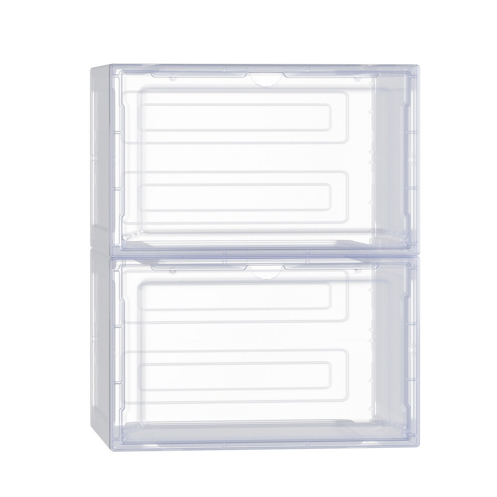 Artiss Shoe Storage Boxes Set of 2, 36x29x22cm, Stackable with Magnetic Door - SuperSaverAU - view 7