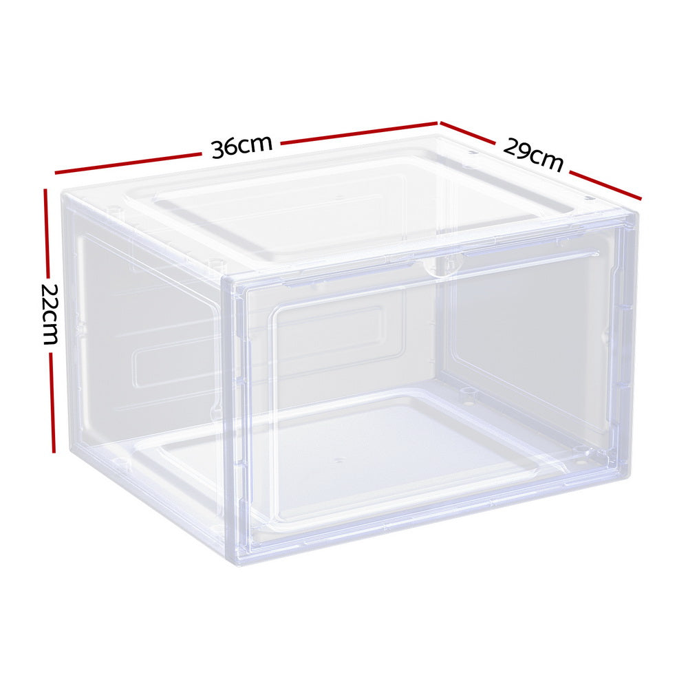 Artiss Shoe Storage Boxes Set of 2, 36x29x22cm, Stackable with Magnetic Door - SuperSaverAU - view 2