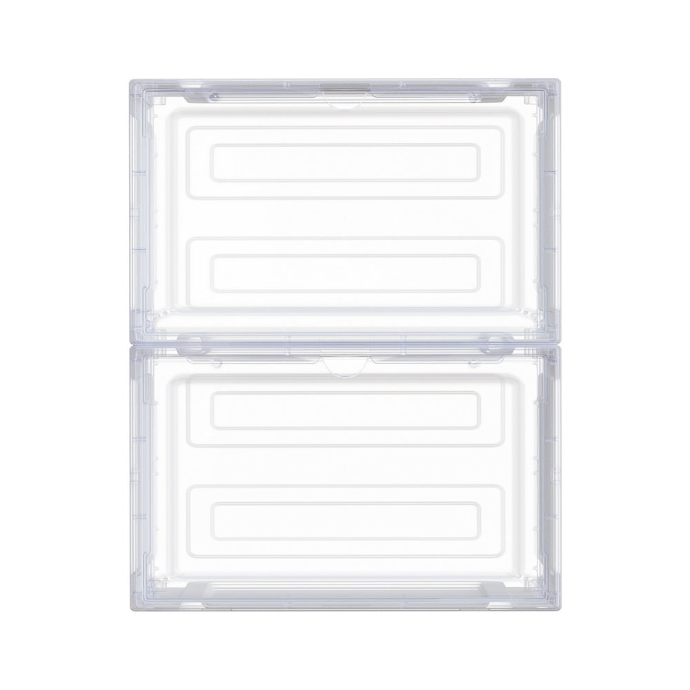 Artiss Shoe Storage Boxes Set of 2, 36x29x22cm, Stackable with Magnetic Door - SuperSaverAU - view 4