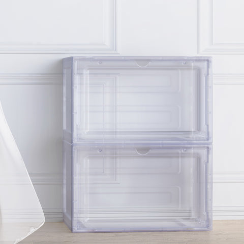 Artiss Shoe Storage Boxes Set of 2, 36x29x22cm, Stackable with Magnetic Door - SuperSaverAU - view 1