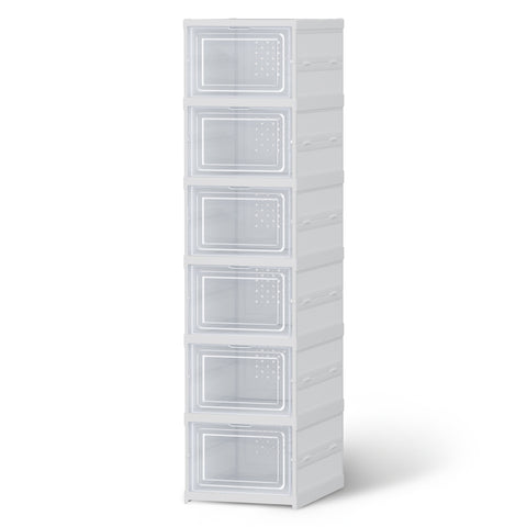 Artiss 6-Tier Foldable Shoe Rack Organizer - White - SuperSaverAU - view 1