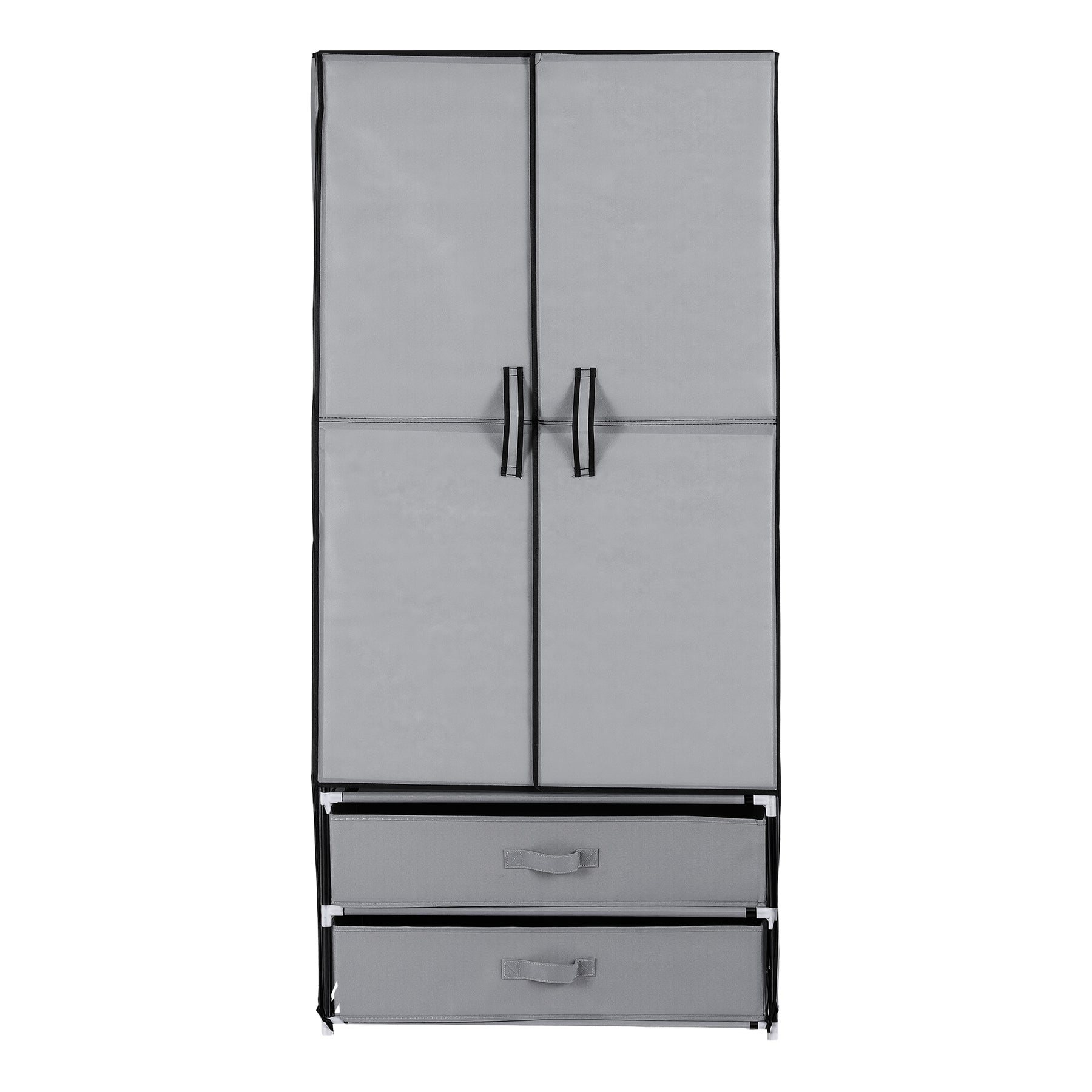 Artiss Portable Clothes Closet – Grey 75cm with Magnetic Door & Drawers
