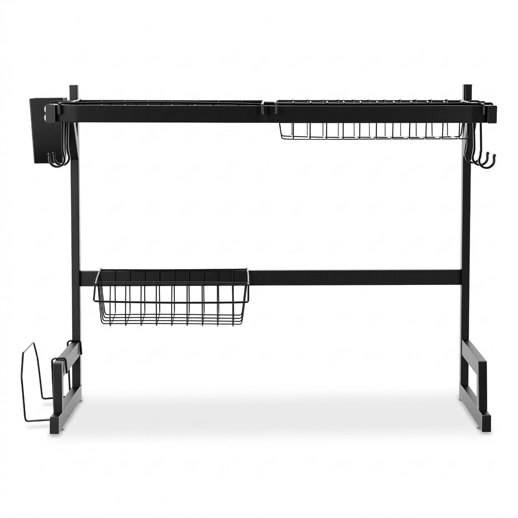 Cefito Over Sink Dish Drying Rack – Black 65cm, 2 Tier Carbon Steel