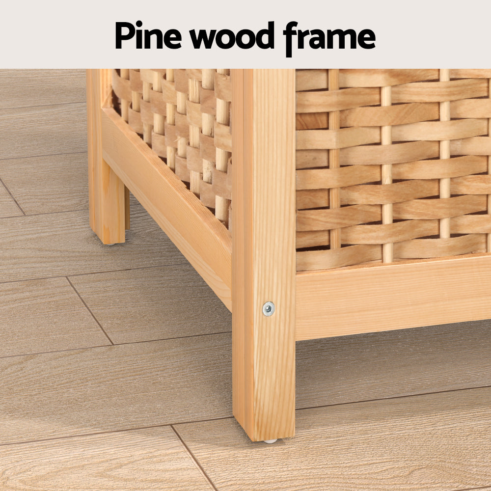 Artiss Laundry Hamper 38cm x 38cm x 55cm Pine Wood Frame with Detachable Lid - SuperSaverAU - view 5