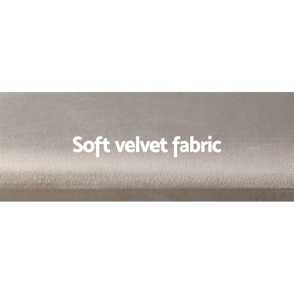 Artiss Velvet Dressing Table Stool Grey - French Provincial Design - SuperSaverAU - view 5