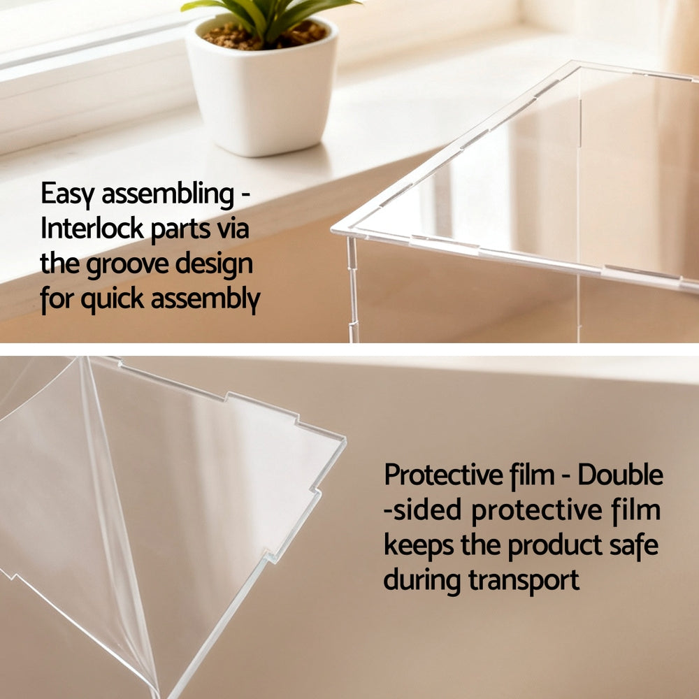 Artiss Clear Acrylic Display Case 30x30x30cm Dustproof Protection Box - SuperSaverAU - view 5