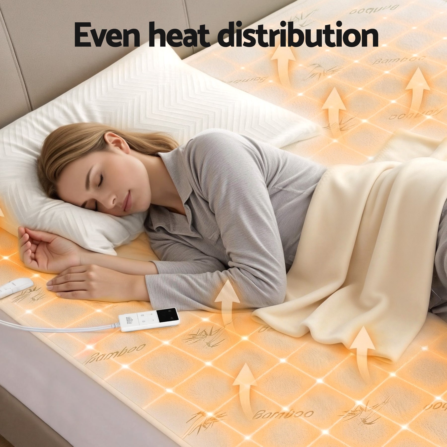 Giselle Bedding Bamboo Electric Blanket – Single, 9 Heat Settings