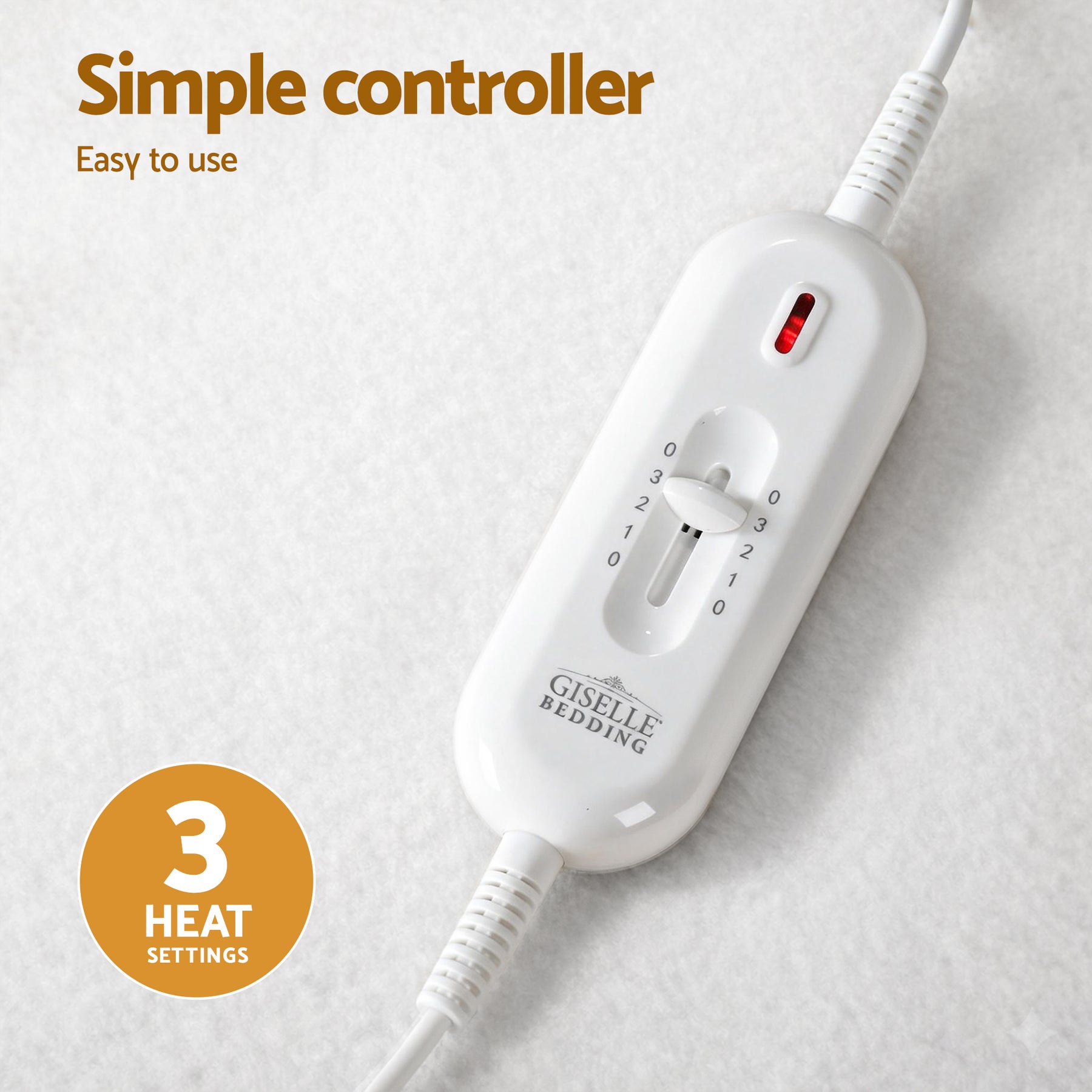 Giselle Bedding Fully Fitted Electric Blanket – King Single, 3 Heat Settings