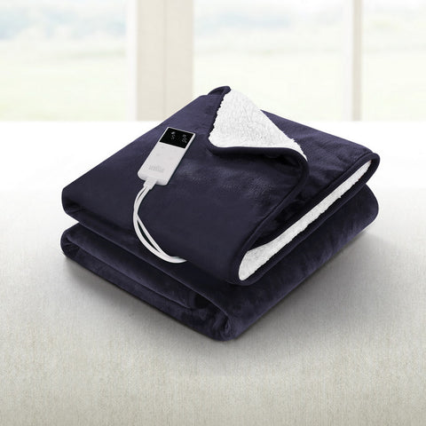 Giselle Bedding Electric Throw Rug with 9 Heat Settings - Charcoal