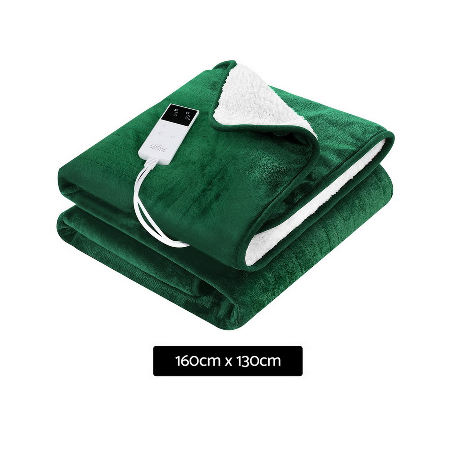 Giselle Bedding Electric Throw Rug with 9 Heat Settings - Green