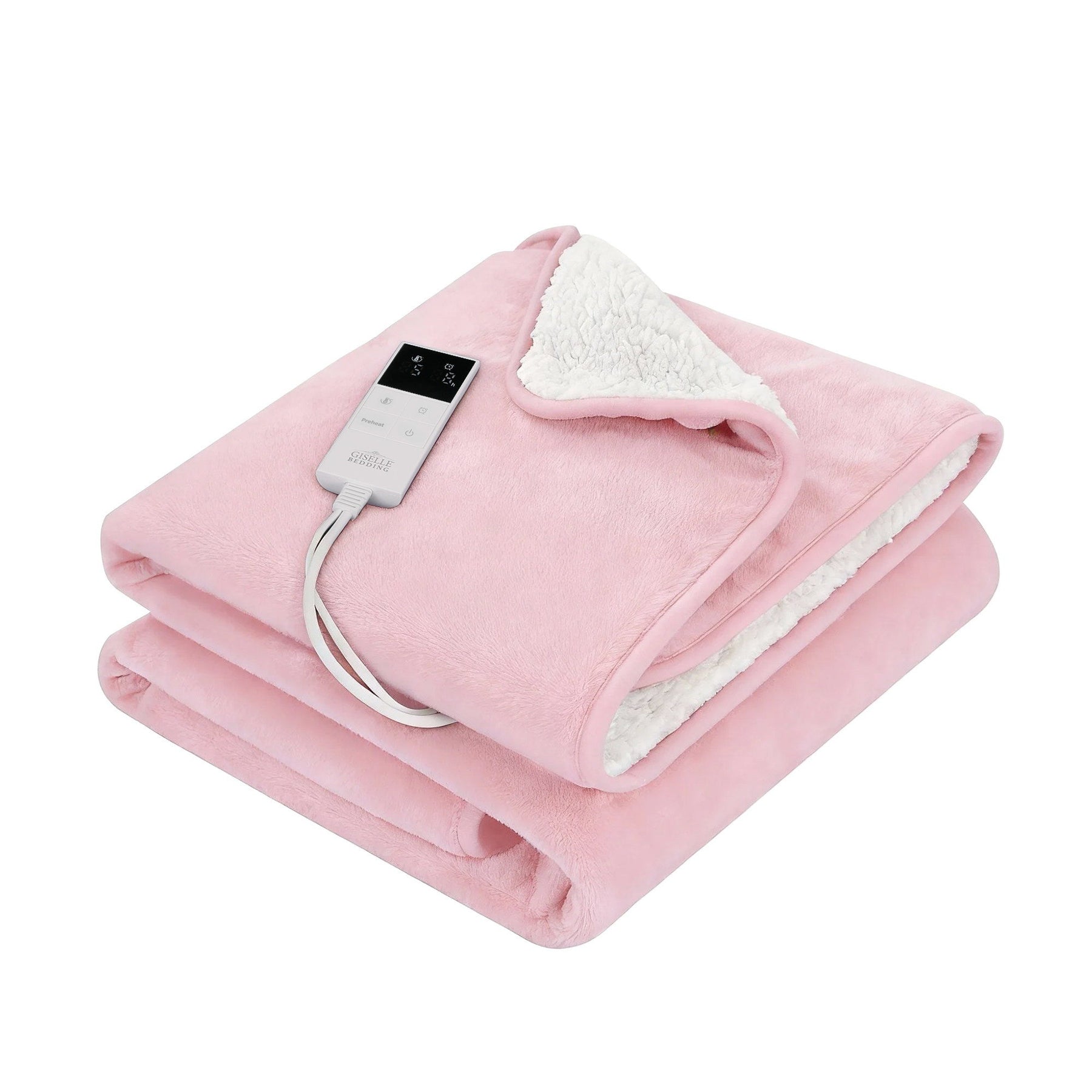 Giselle Bedding Electric Throw Rug – Pink 160 x 130cm, 9 Heat Settings