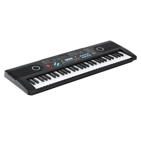 Alpha 61-Key Digital Piano Keyboard with Microphone - Black